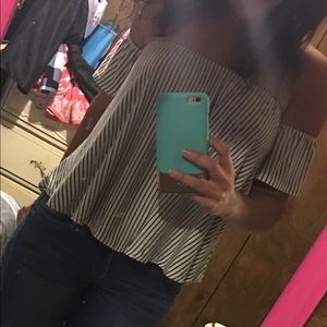 Strapless striped shirt